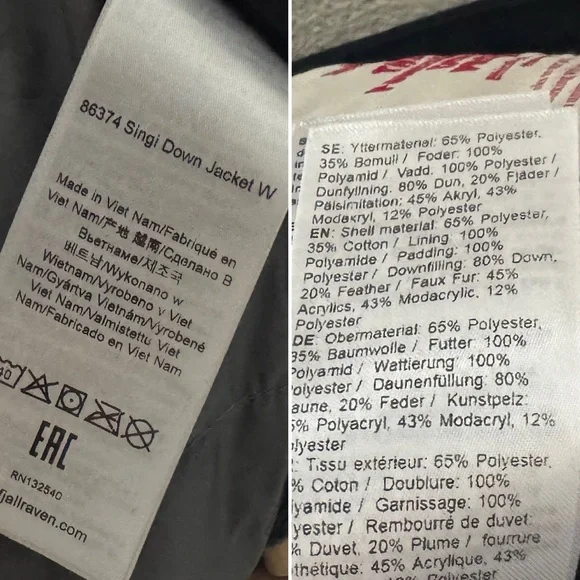 Fjallraven Singi Down Jacket Parka Black Womens XS Outdoor Rugged Gorpcore $640 - Picture 15 of 16